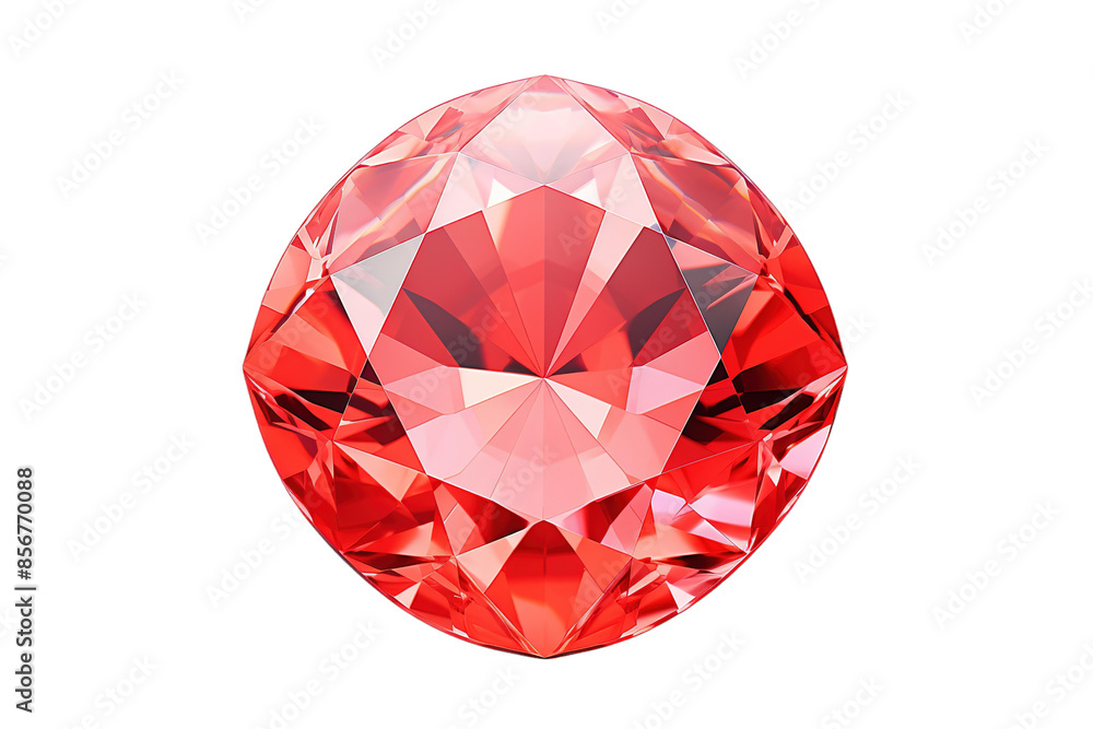 A Radiant Red Gemstone, Gleaming With Inner Fire on a Clear PNG or White Background. A Radiant Red Gemstone, Gleaming With Inner Fire on a Clear PNG or White Background.
