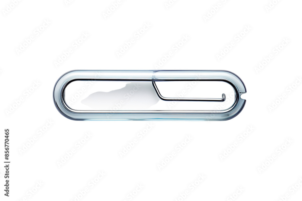 A Gleaming Metal Hook Within a Clear Glass Frame on a Clear PNG or White Background. A Gleaming Metal Hook Within a Clear Glass Frame on a Clear PNG or White Background.