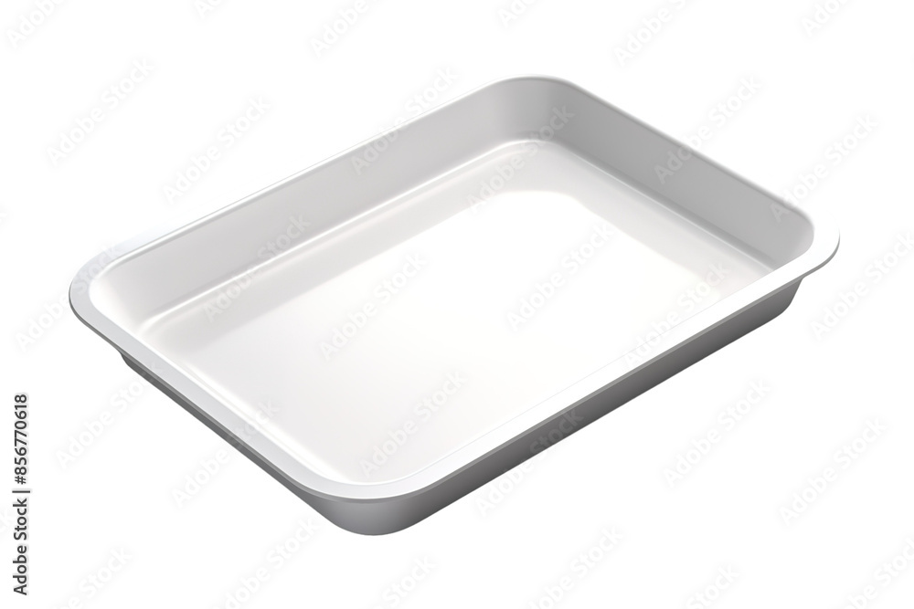 A Clean Slate: A White Rectangular Baking Tray Ready For Culinary Creation on a Clear PNG or White Background. A Clean Slate: A White Rectangular Baking Tray Ready For Culinary Creation on a Clear PNG or White Background.
