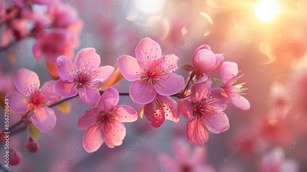 Delicate Pink Blossoms in Soft Sunlight Delicate Pink Blossoms in Soft Sunlight