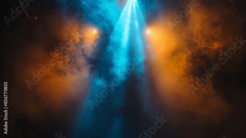Wallpaper Mural Blue and Orange Smoke Stage Lights Torontodigital.ca