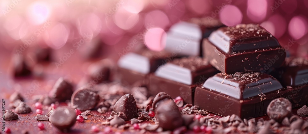 Dark Chocolate Delights: A Close-Up View Dark Chocolate Delights: A Close-Up View