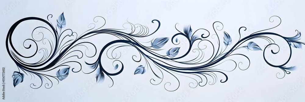 Elegant Cursive Black Decorative Horizontal Scroll with Swirls Elegant Cursive Black Decorative Horizontal Scroll with Swirls