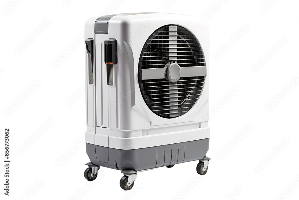 A Portable Cooling Machine Ready to Roll Into Action on a Clear PNG or White Background. A Portable Cooling Machine Ready to Roll Into Action on a Clear PNG or White Background.