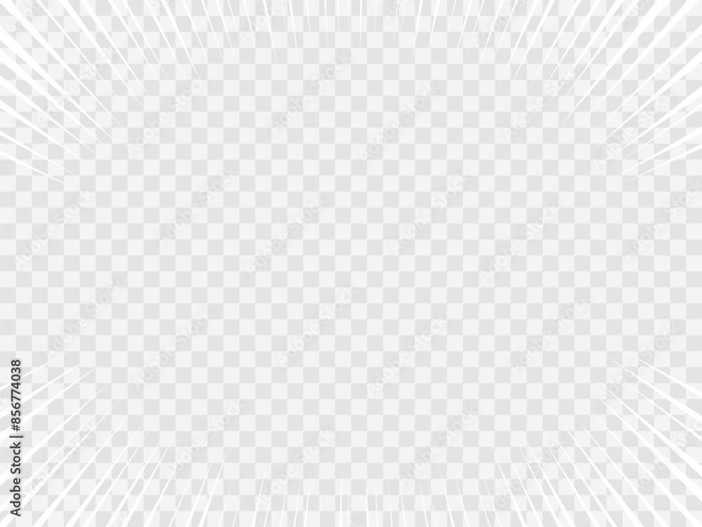 Naklejka premium シンプルな白い集中線の上下太線フレーム背景