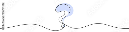 Continuous editable drawing of question mark. One line drawing background. Vector illustration. Question mark in one line style.