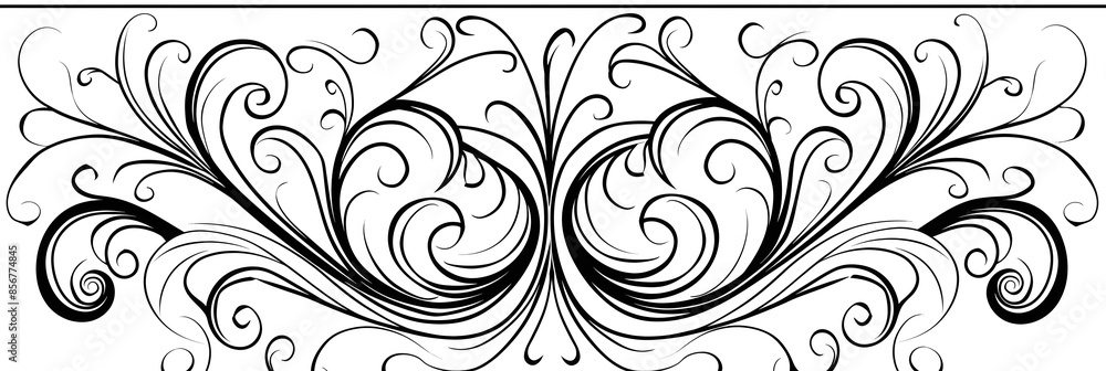 Intricate Swirly Cursive Lettering Doodle in Simple Black Line Art on White Background