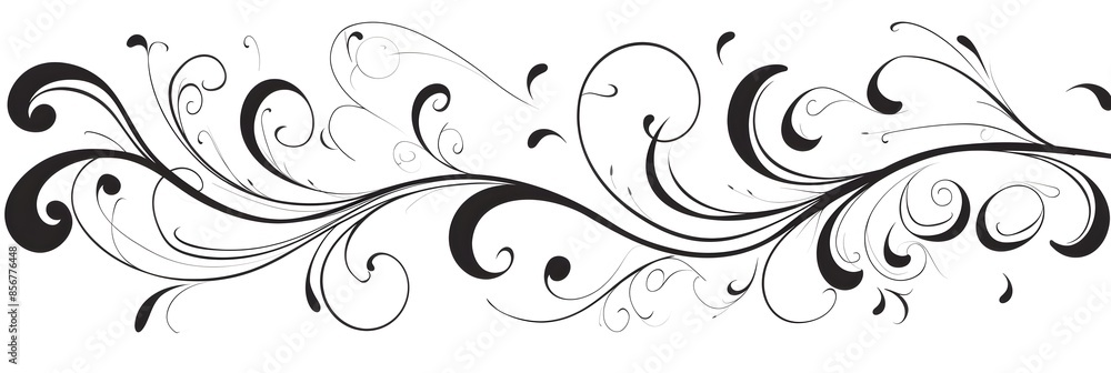 Elegant Black Swirl Clipart for Minimalist Graphic Design Elegant Black Swirl Clipart for Minimalist Graphic Design