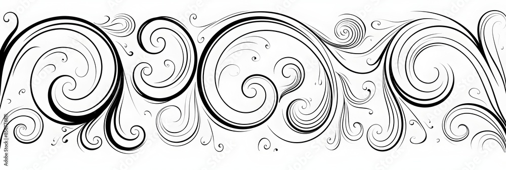 Simple Black and White Swirl Doodle Clipart for Minimalist Designs Simple Black and White Swirl Doodle Clipart for Minimalist Designs