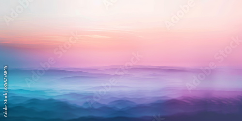 Abstract landscape with soft gradients of pink, purple, and blue, depicting serene hills under a tranquil sunset sky