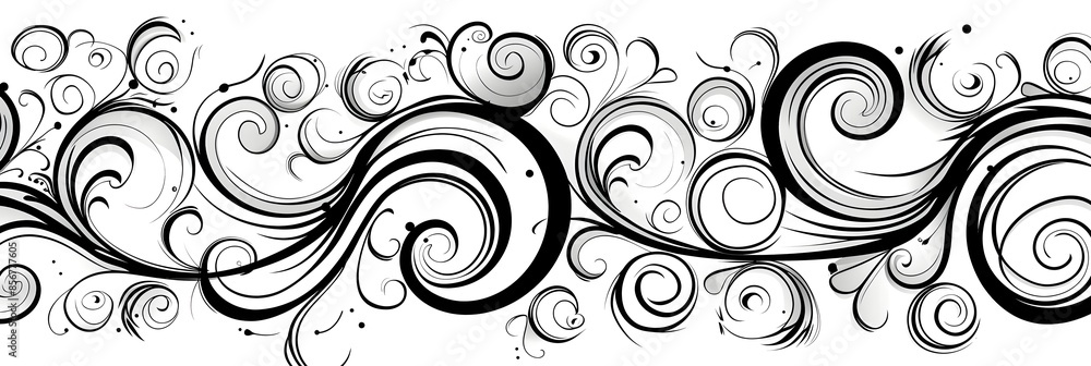 Elegant Monochrome Swirl Doodle Clipart for Minimalist Designs Elegant Monochrome Swirl Doodle Clipart for Minimalist Designs
