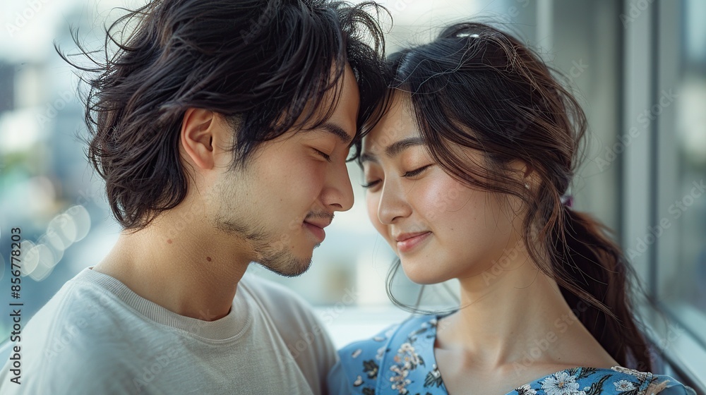 Happy Asian Couple Embracing Happy Asian Couple Embracing