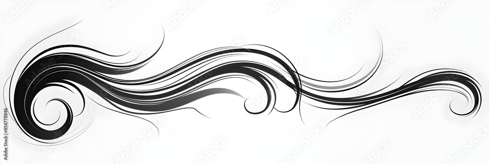 Elegant Black Doodle With Gentle Cursive Line and Swirls Elegant Black Doodle With Gentle Cursive Line and Swirls