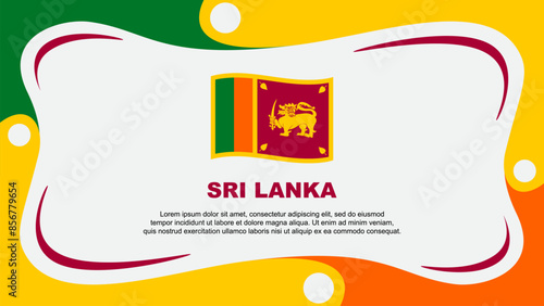 Sri Lanka Flag Abstract Background Flat Design Template. Sri Lanka Independence Day Banner Wallpaper Vector Illustration. Sri Lanka Independence Day