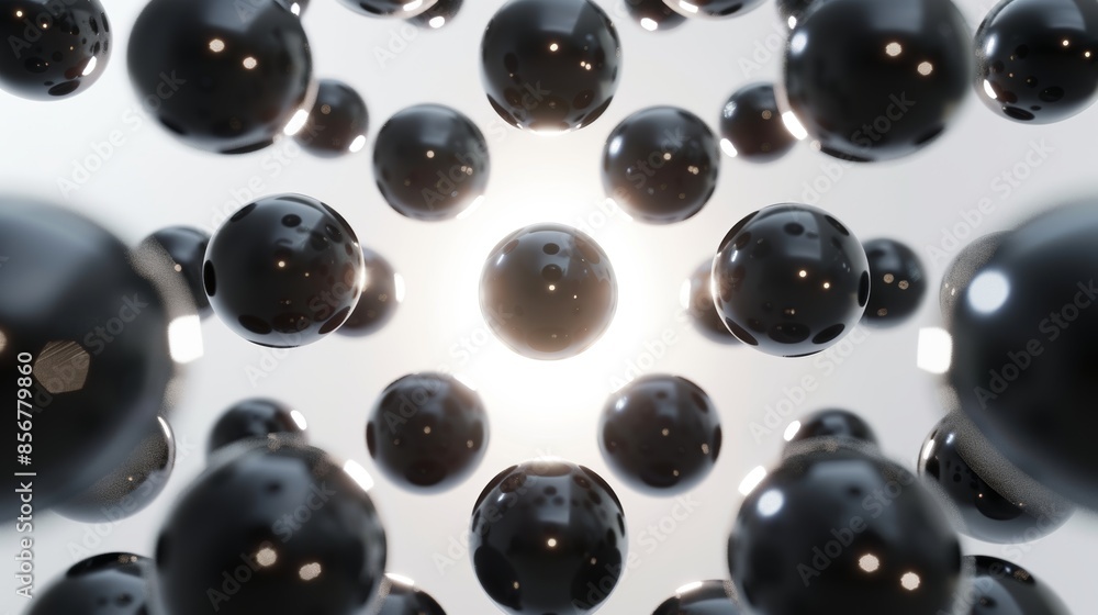 Objects gather around central light, drawn by shadows. Collaboration depicted in 3D abstract concept. Magnetic attraction renders objects to center. Objects gather around central light, drawn by shadows. Collaboration depicted in 3D abstract concept. Magnetic attraction renders objects to center.