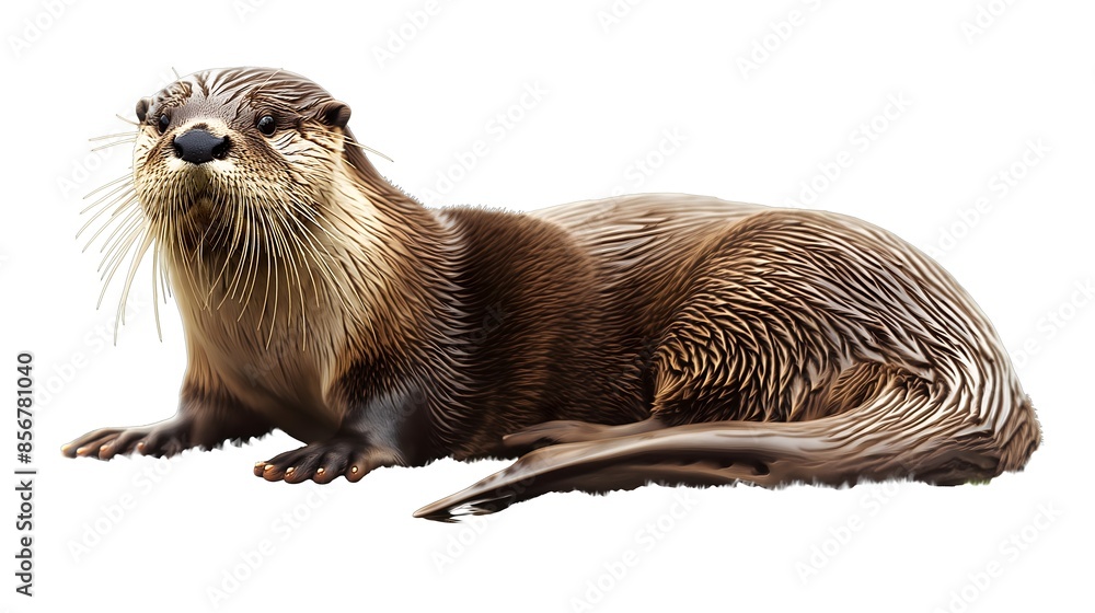 2. Design an isolated image of an otter in its entirety, emphasizing its webbed feet and whiskered face. Ensure the background is transparent for seamless integration into various visual projects on 2. Design an isolated image of an otter in its entirety, emphasizing its webbed feet and whiskered face. Ensure the background is transparent for seamless integration into various visual projects on