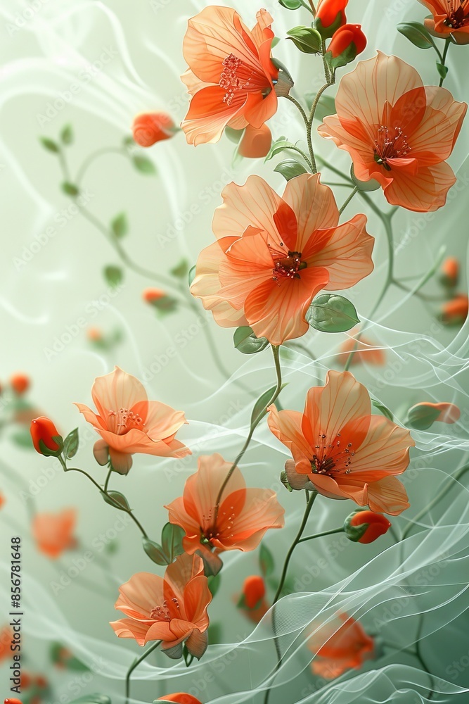 Elegant Abstract Flowers in a Picture Frame Vector Art Elegant Abstract Flowers in a Picture Frame Vector Art