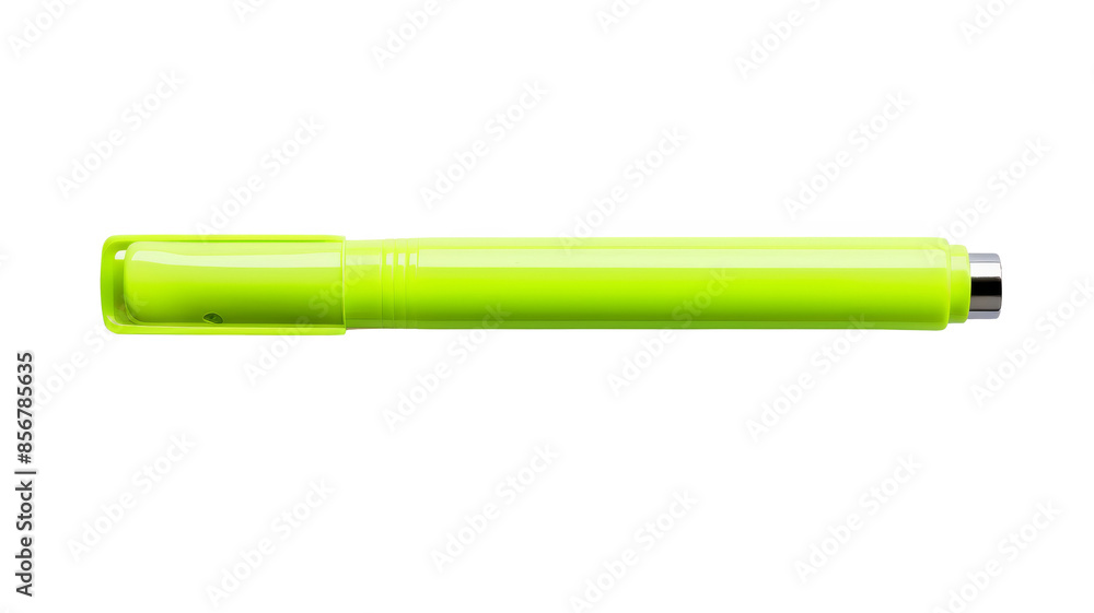 Bright lime green pen with a modern design isolated on a white background, perfect for office or school use, adding a pop of color and style. Bright lime green pen with a modern design isolated on a white background, perfect for office or school use, adding a pop of color and style.
