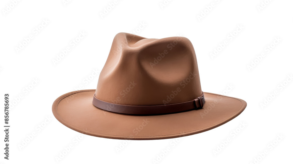 Brown cowboy hat on white background, perfect accessory for western wear, country style outfits, ranch activities, or themed events. Brown cowboy hat on white background, perfect accessory for western wear, country style outfits, ranch activities, or themed events.
