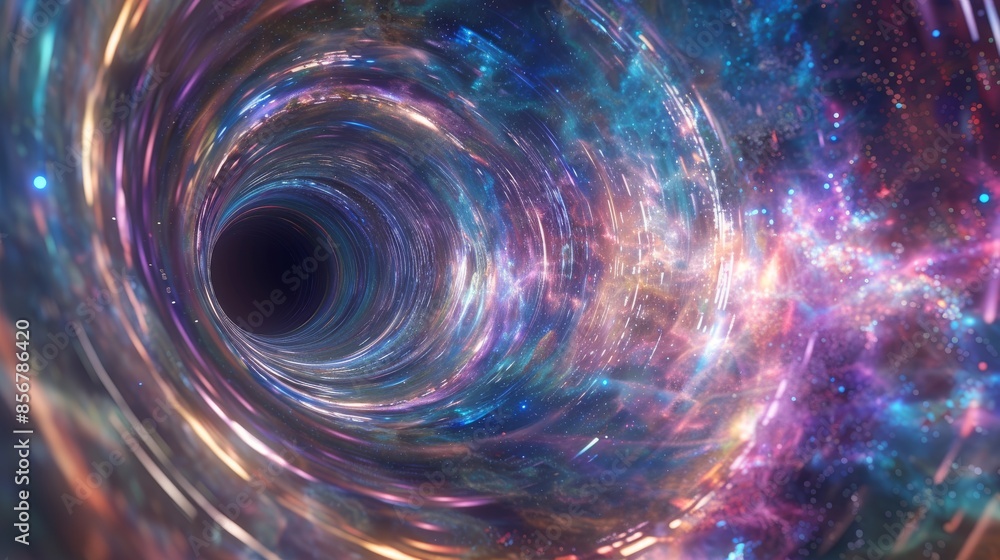 Obraz premium A close-up view of a swirling galaxy, revealing the mesmerizing colors and vibrant energy of the universe