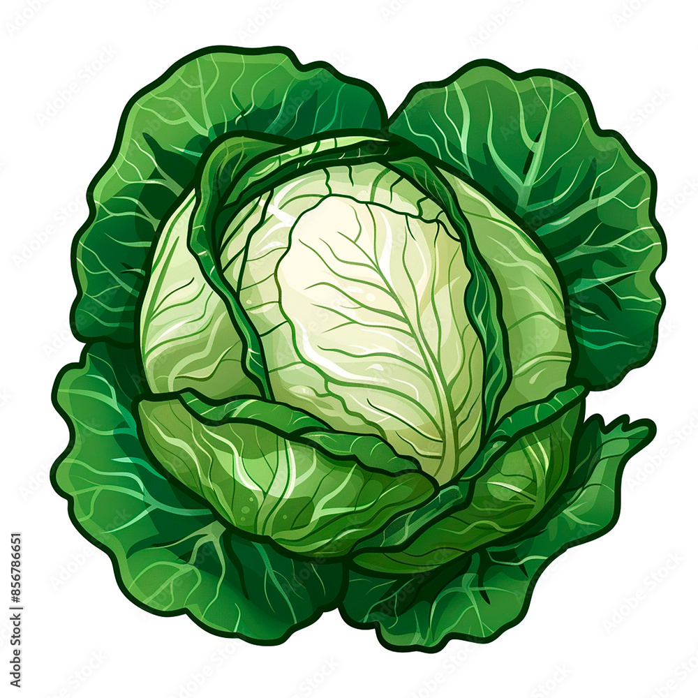 Obraz premium Cabbage head green