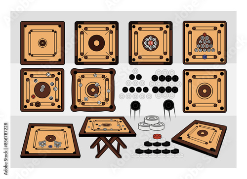 Carrom Board SVG Clipart, Carrom Silhouette, Sports Svg, Carrom Coins Svg, Carrom Game Svg, Carrom Board Png, Carrom Board Svg Images, Cut Files