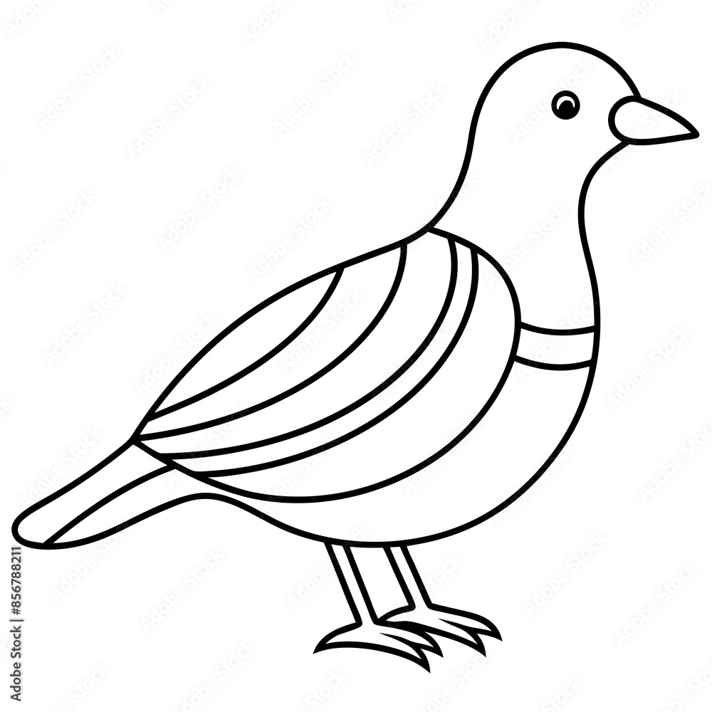 Obraz premium one bird line art vector illustration