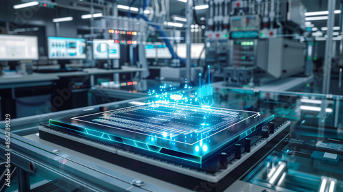 Wallpaper Mural Advanced RD lab with holographic chip designs, pushing the boundaries of technology Torontodigital.ca