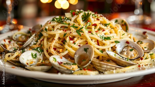 Clams and Spaghetti With Parsley photo
