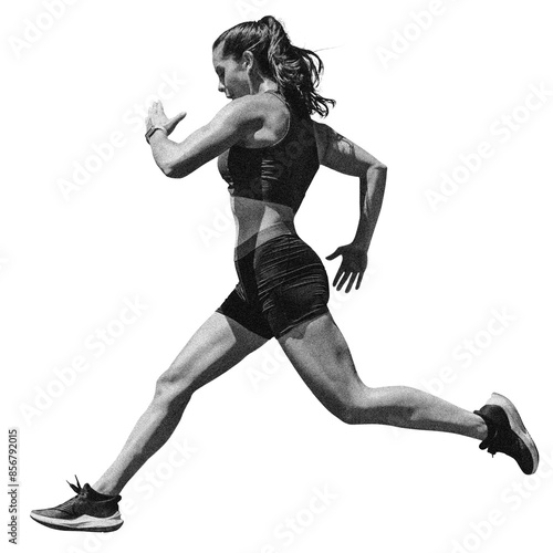 Female runner png sticker, transparent background photo