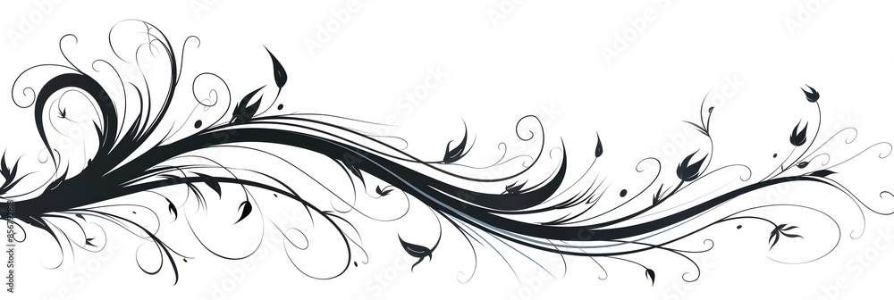 Elegant Black Scroll with Decorative Swirled Ends Elegant Black Scroll with Decorative Swirled Ends