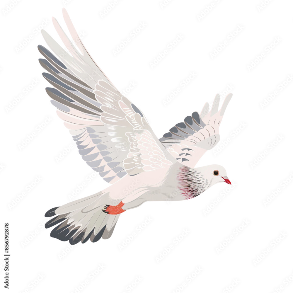 White pigeon flying isolated on white background. White pigeon flying isolated on white background.
