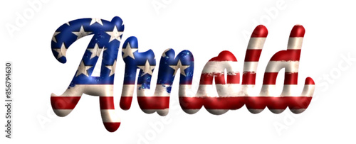 arnold - Bandiera degli Stati Uniti - nome proprio - scrittura tubolare effetto tridimensionale - Grafica vettoriale - Parola auguri, banner, biglietti, stampe, cricut, silhouette, sublimazione	