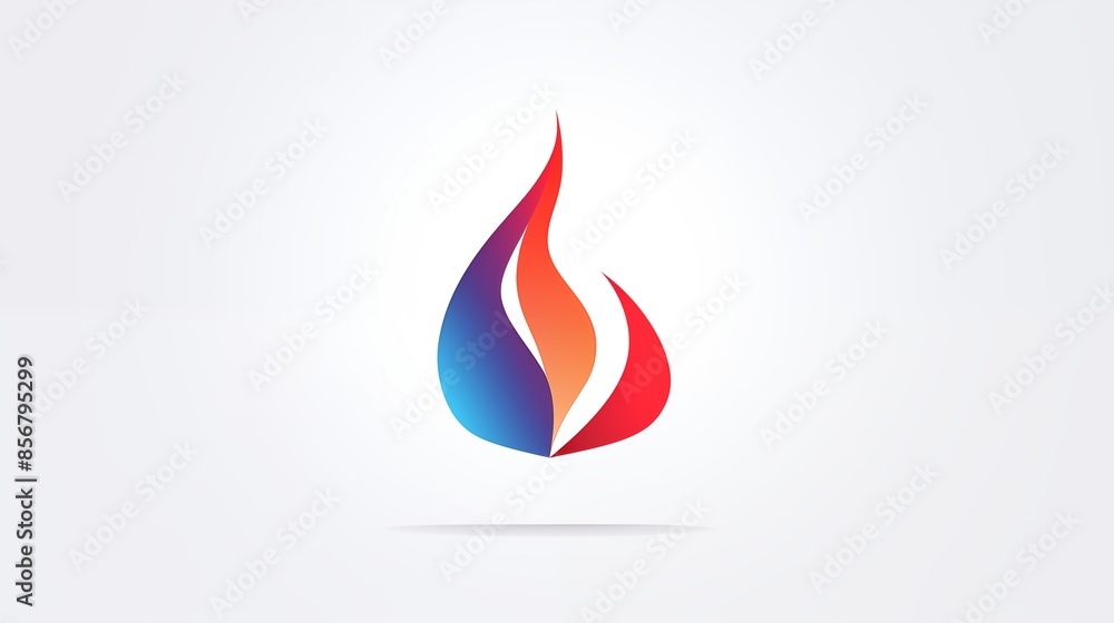 Abstract Gradient Flame Logo with Red, Blue, and Orange Hues Abstract Gradient Flame Logo with Red, Blue, and Orange Hues