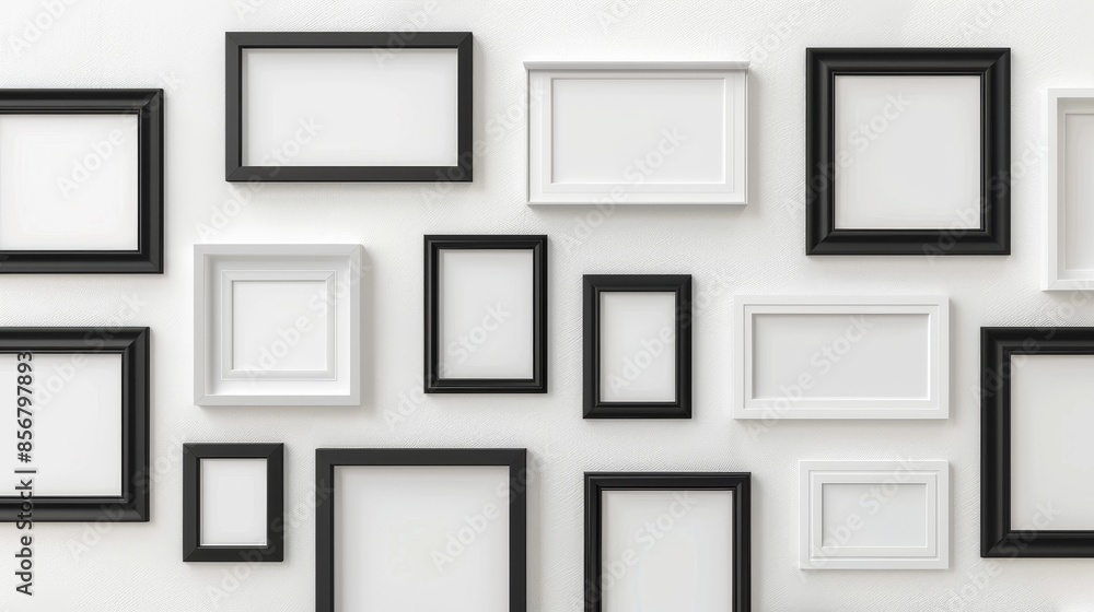 White wooden and black square frames 30x30 cm mockup template for your picture artwork poster or photo 3D render White wooden and black square frames 30x30 cm mockup template for your picture artwork poster or photo 3D render