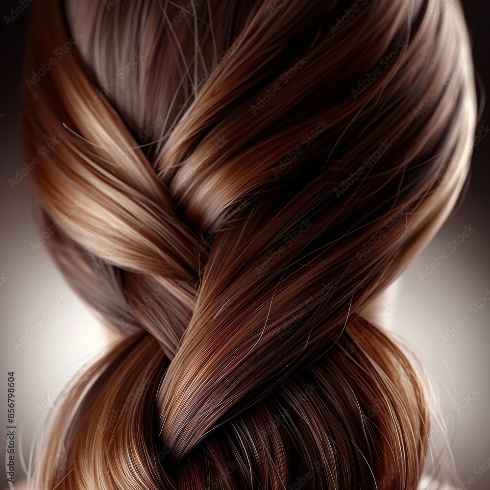 A close up of a woman's hair with a golden brown color