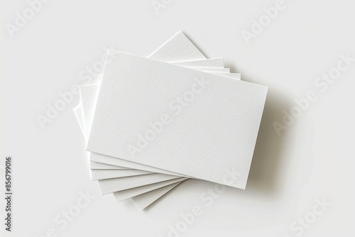 Obraz na płótnie Stack of White Blank Cards w salonie