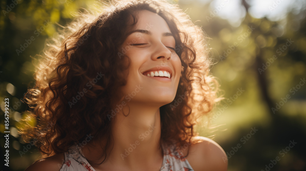 young beautiful woman enjoying the sun in the nature young beautiful woman enjoying the sun in the nature