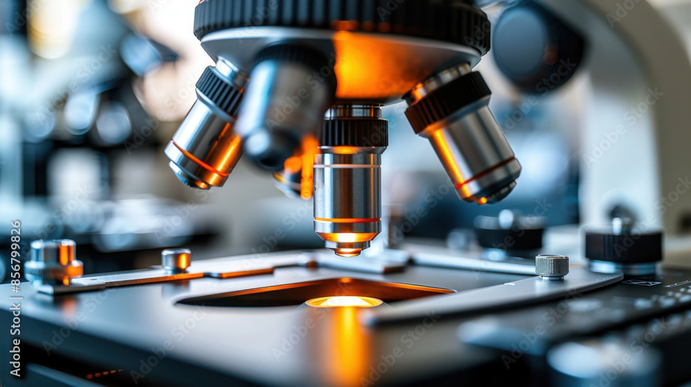 A meticulous close-up of a microscope reveals a focused sample, showcasing the precision of scientific inquiry and microscopic analysis in a laboratory.
A meticulous close-up of a microscope reveals a focused sample, showcasing the precision of scientific inquiry and microscopic analysis in a laboratory.