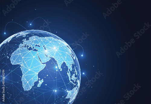 Global network connection. World map point and line composition concept of global business. Vector Illustration