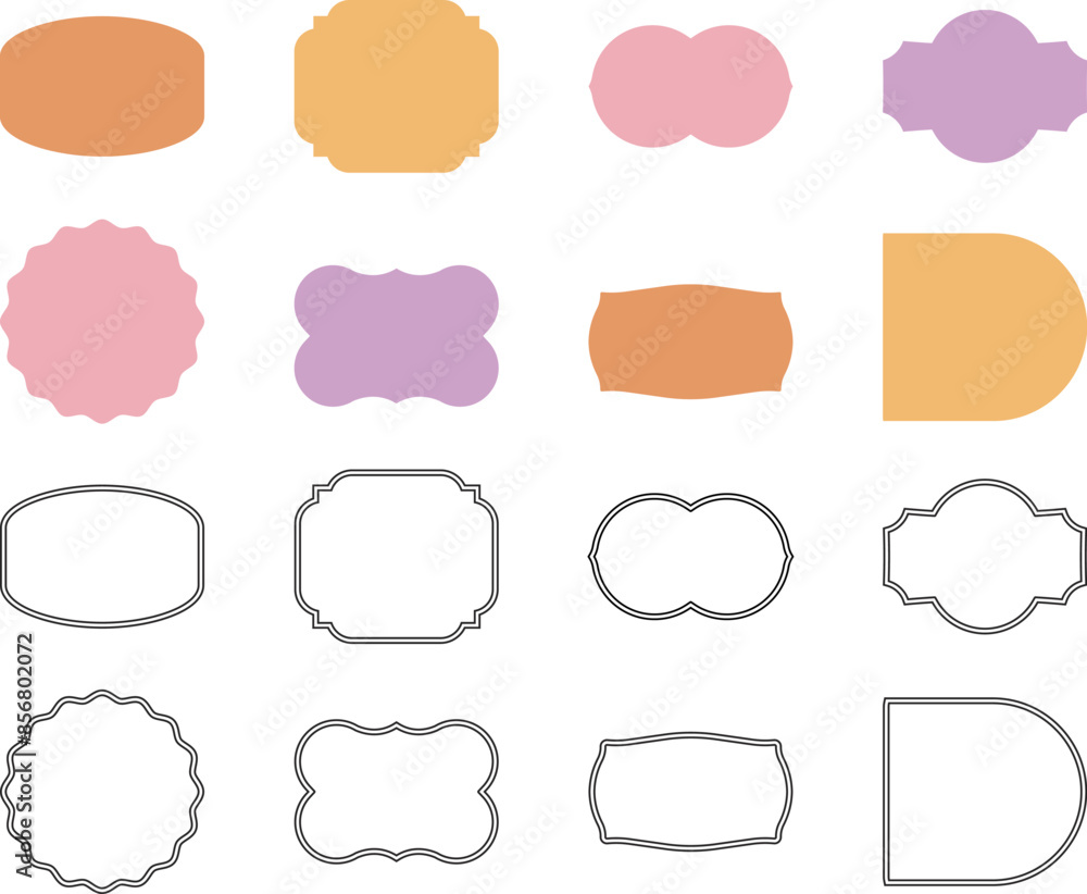 Retro geometric border lines sticker vector frames
Retro geometric border lines sticker vector frames