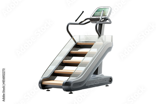 A Modern Stair Climber Machine for Intense Cardio Workouts on a Clear PNG or White Background. photo