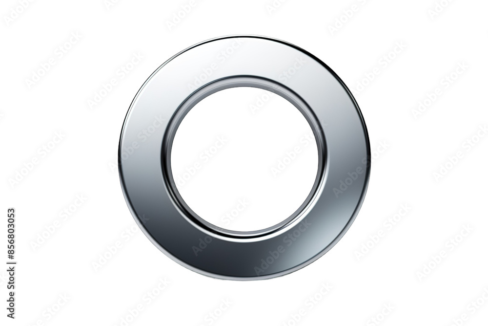 A Shiny Metal Ring With a Circular Opening on a Clear PNG or White Background. A Shiny Metal Ring With a Circular Opening on a Clear PNG or White Background.