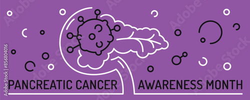 November is pancreatic cancer awareness month. Vector illustration