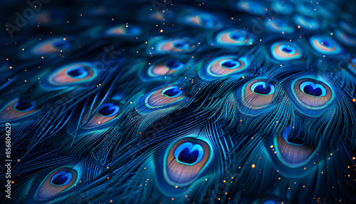closed up shot, macro shot of peacock  feather background , moody vintage wall art, wallpaper
