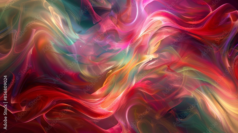 A colorful, abstract painting with a lot of red and yellow A colorful, abstract painting with a lot of red and yellow