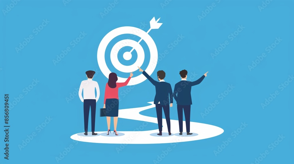 a group of people pointing at a target a group of people pointing at a target