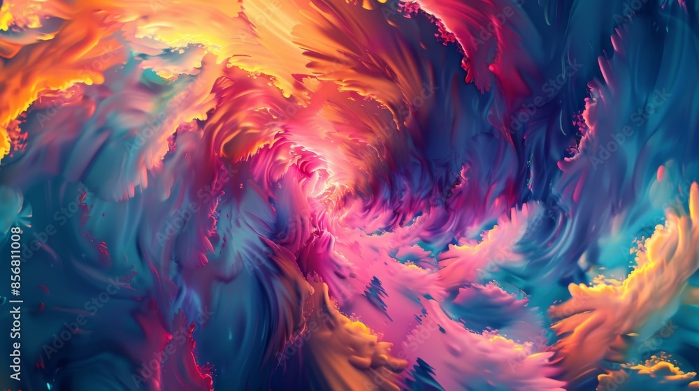 A colorful swirl of paint with a blue and pink swirl in the middle A colorful swirl of paint with a blue and pink swirl in the middle