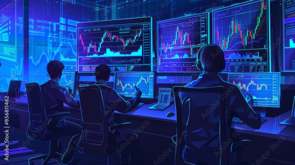 A group of people are sitting at computer monitors in a room A group of people are sitting at computer monitors in a room