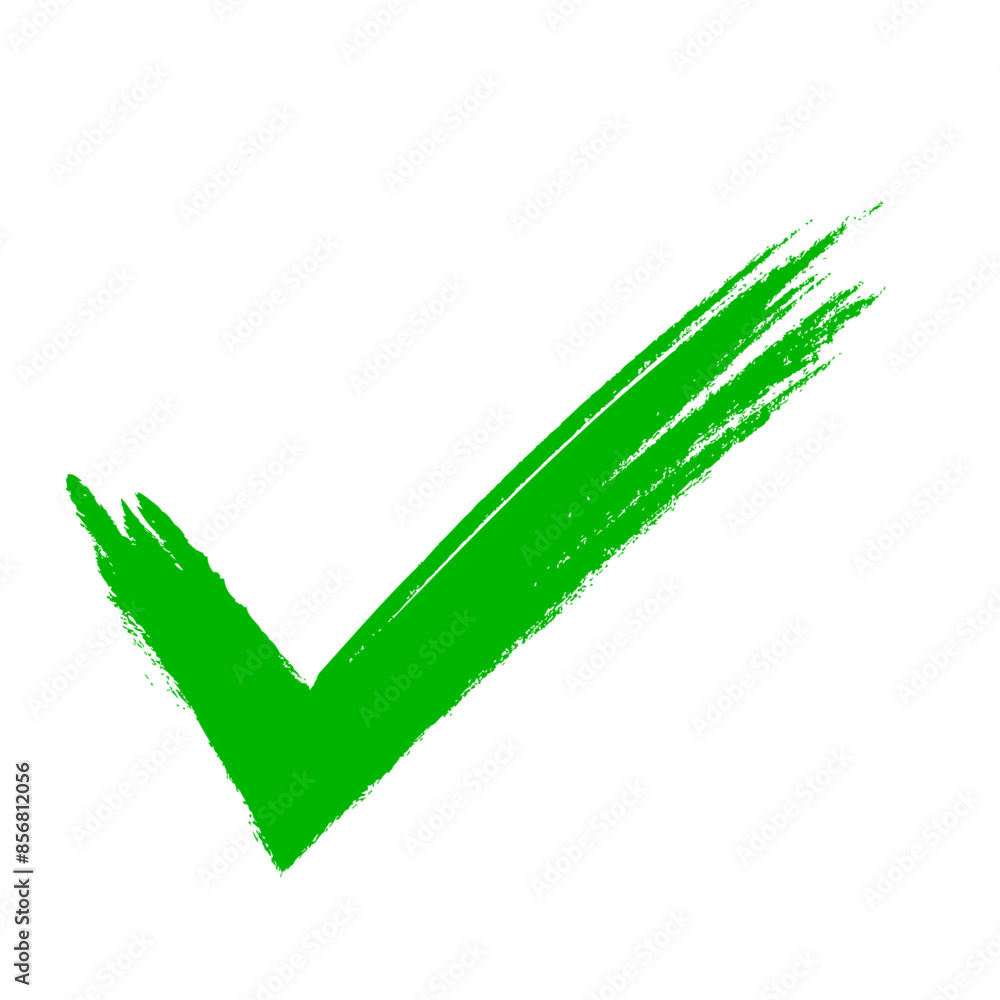 Green Tick Brush Stroke Sign, Icon, Tick Mark, Check Mark. Vector Illustration. Green Tick Brush Stroke Sign, Icon, Tick Mark, Check Mark. Vector Illustration.